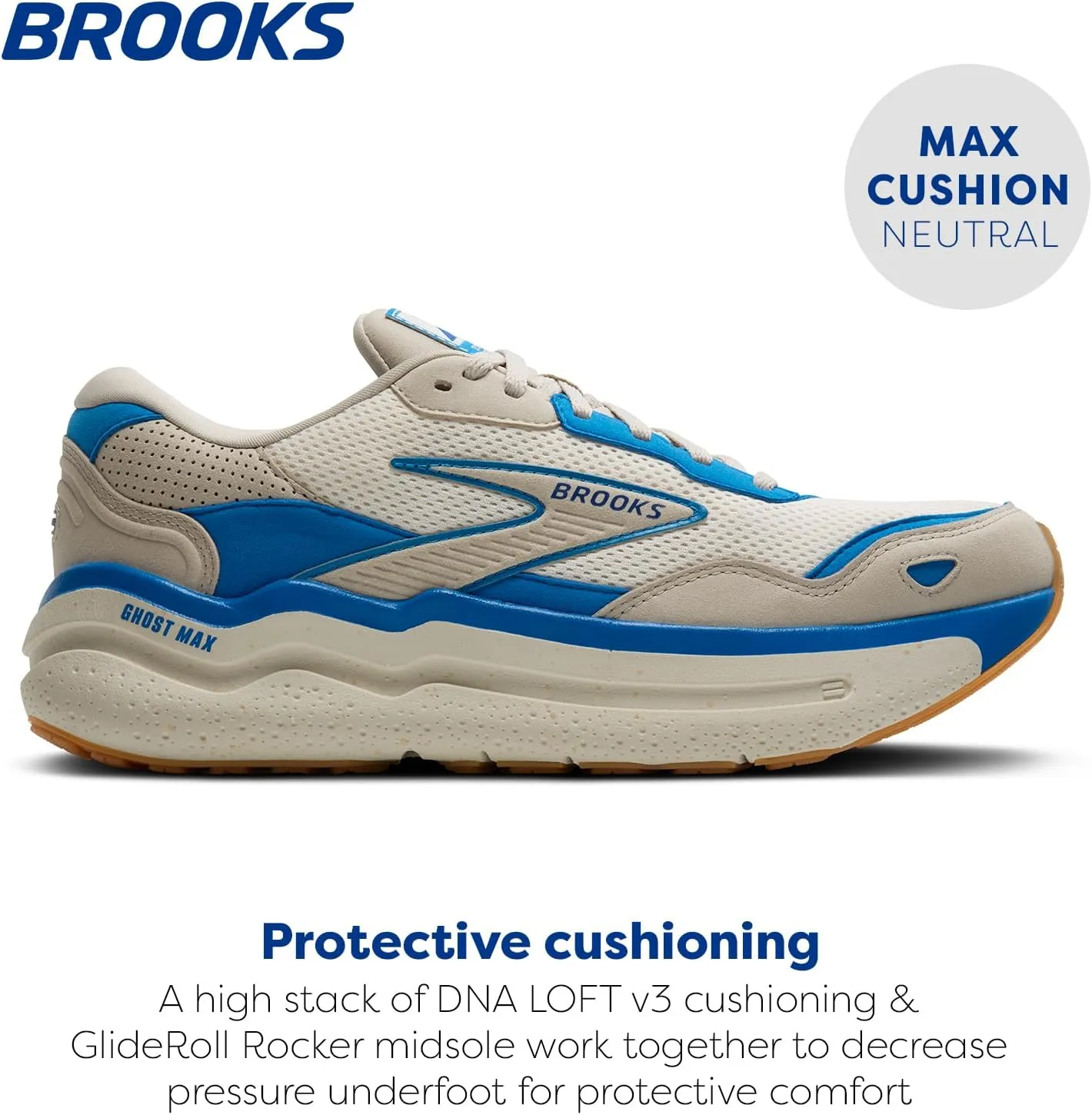 Brooks Men’s Ghost Max Suede/Leather Neutral Running & Walking Shoe