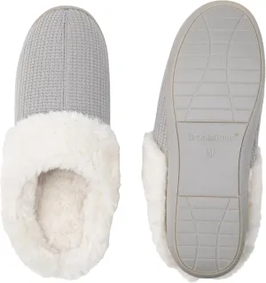 Brookstone Classic Comfort Memory Foam Indoor Slippers - Women's Memory Foam Cozy Slippers - Soft Plush, Non-Slip Sole