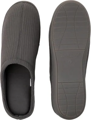Brookstone Classic Comfort Memory Foam Men's Indoor Slippers - Warm & Comfortable, Soft Plush Lining, Non-Slip Sole