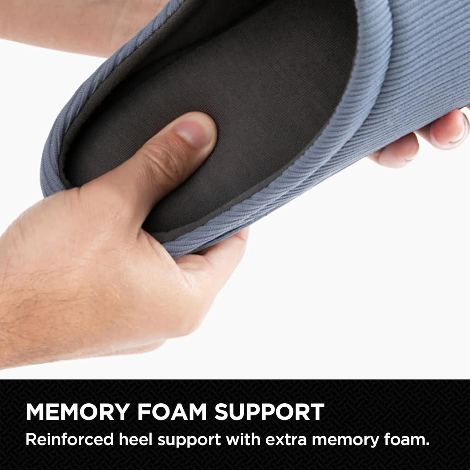 Brookstone Classic Comfort Memory Foam Men's Indoor Slippers - Warm & Comfortable, Soft Plush Lining, Non-Slip Sole