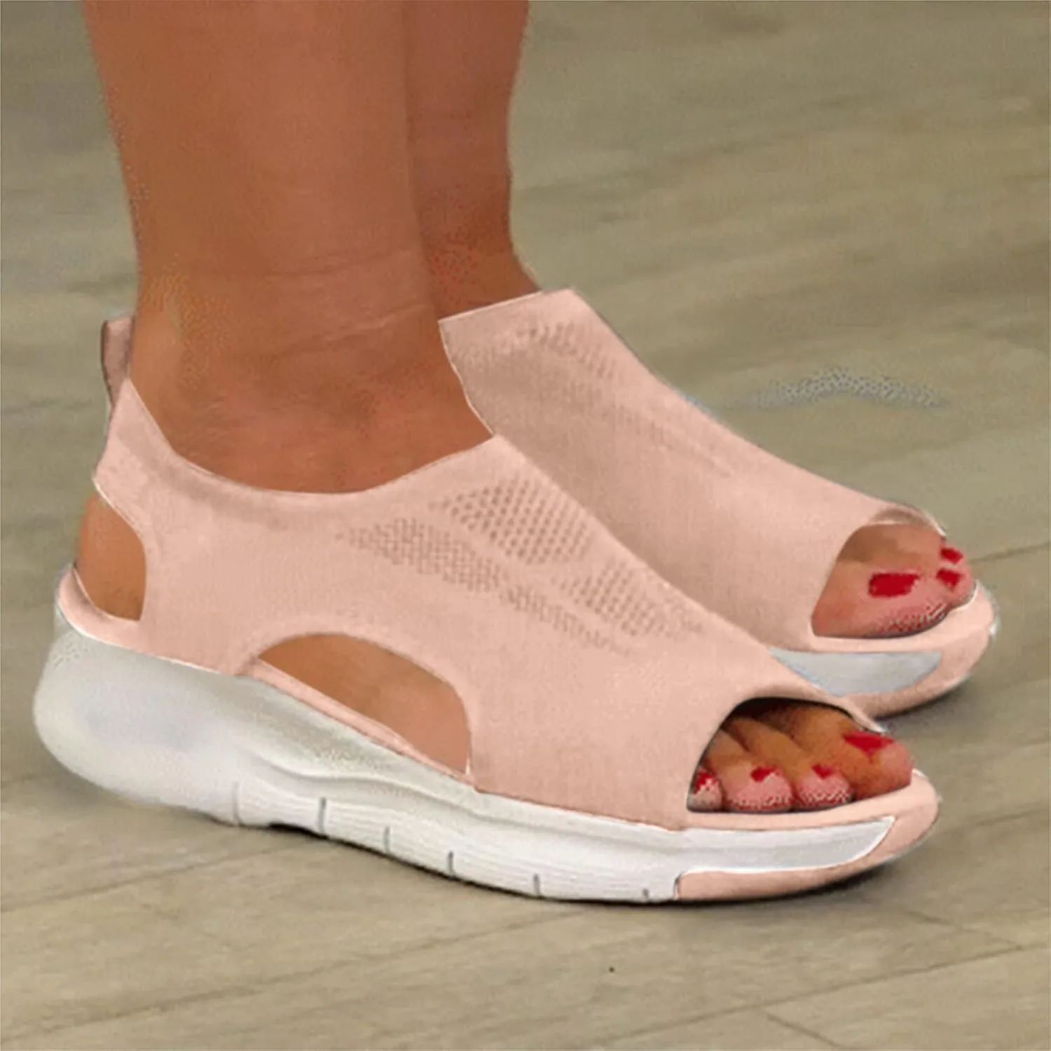 Cathalem Women's Breathable Orthopedic Sandals, 2024 New Soft Shoes Go Walking Slip on Diabetic Foam Shoes Arch Support Shoes