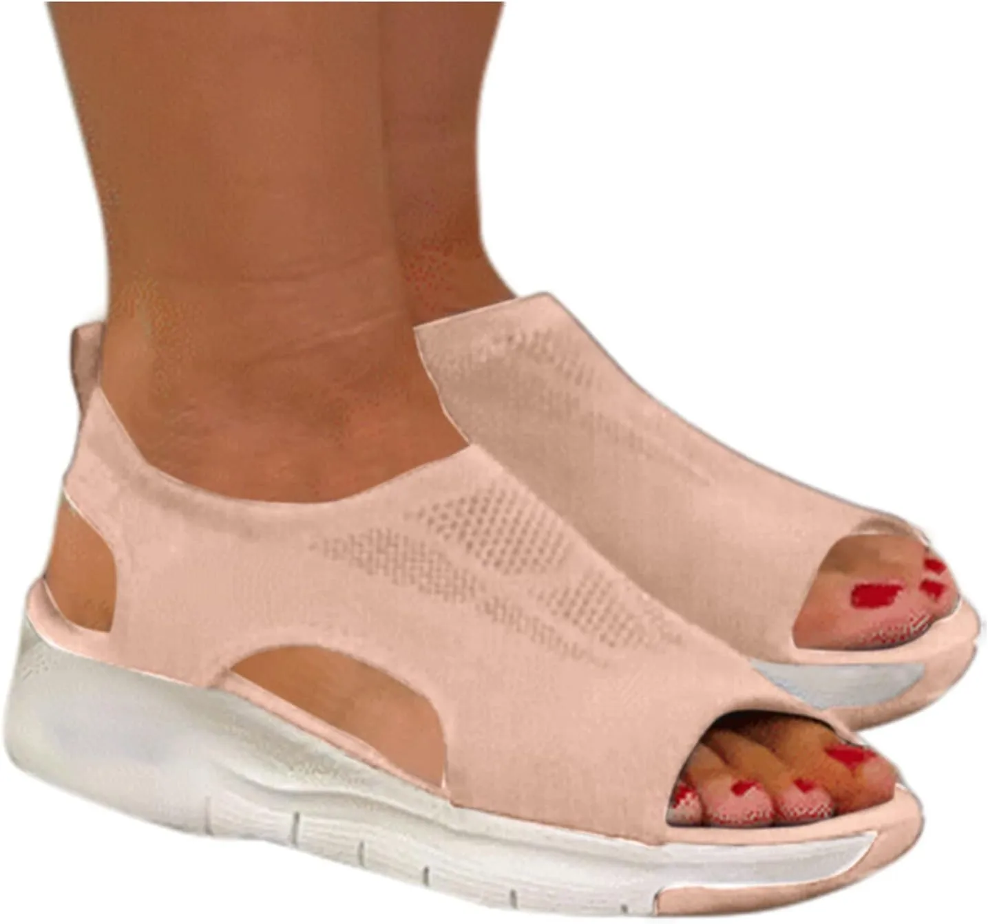 Cathalem Women's Breathable Orthopedic Sandals, 2024 New Soft Shoes Go Walking Slip on Diabetic Foam Shoes Arch Support Shoes