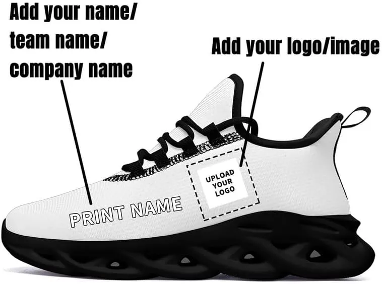 Custom Solid Color Sneakers for Men Women Print with Your Need Personalized Running Walking Tennis White Black Sports Shoes