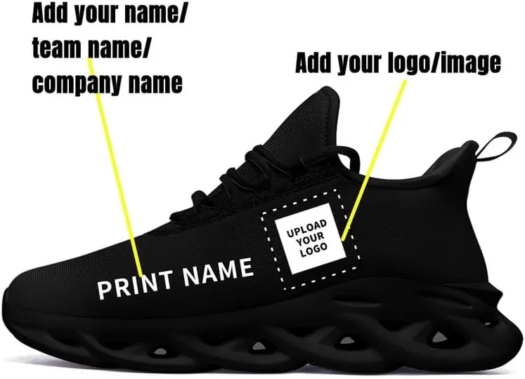 Custom Solid Color Sneakers for Men Women Print with Your Need Personalized Running Walking Tennis White Black Sports Shoes