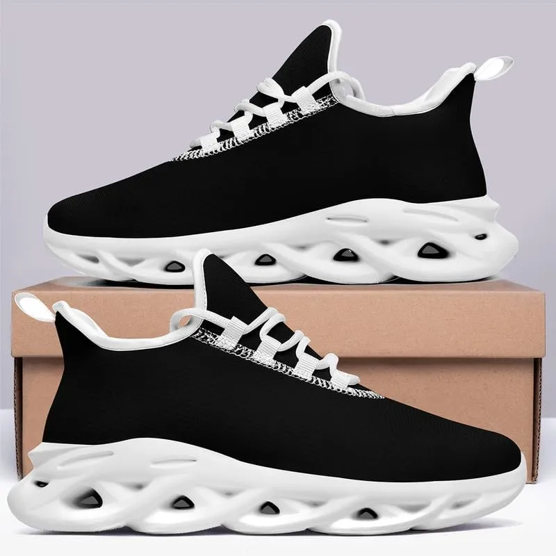 Custom Solid Color Sneakers for Men Women Print with Your Need Personalized Running Walking Tennis White Black Sports Shoes