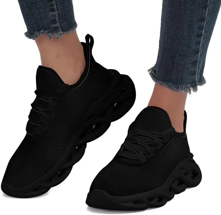 Custom Solid Color Sneakers for Men Women Print with Your Need Personalized Running Walking Tennis White Black Sports Shoes