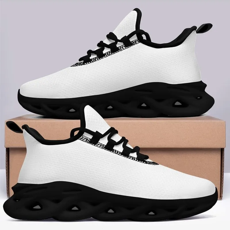 Custom Solid Color Sneakers for Men Women Print with Your Need Personalized Running Walking Tennis White Black Sports Shoes