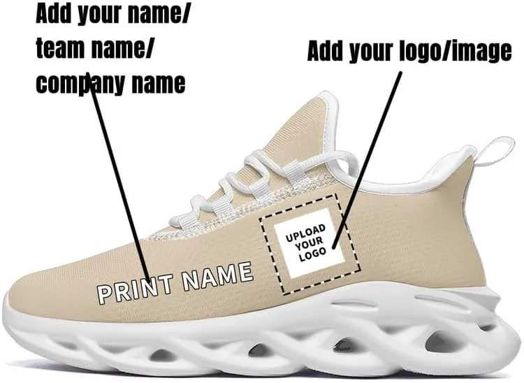 Custom Solid Color Sneakers for Men Women Print with Your Need Personalized Running Walking Tennis White Black Sports Shoes