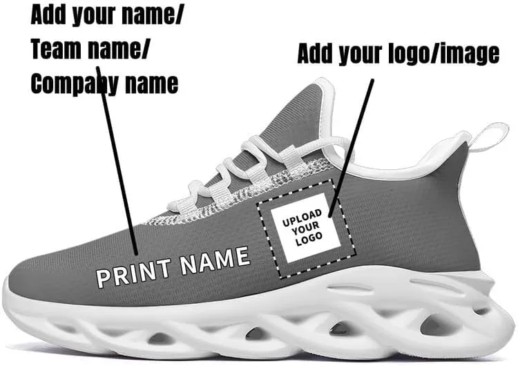 Custom Solid Color Sneakers for Men Women Print with Your Need Personalized Running Walking Tennis White Black Sports Shoes