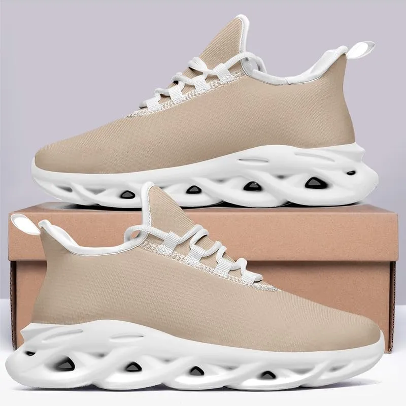 Custom Solid Color Sneakers for Men Women Print with Your Need Personalized Running Walking Tennis White Black Sports Shoes