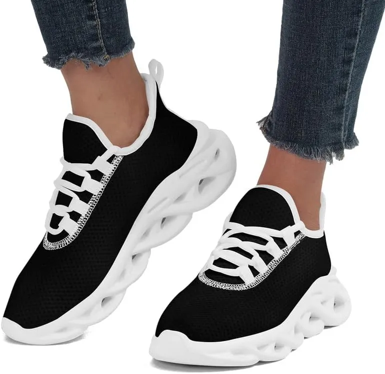 Custom Solid Color Sneakers for Men Women Print with Your Need Personalized Running Walking Tennis White Black Sports Shoes