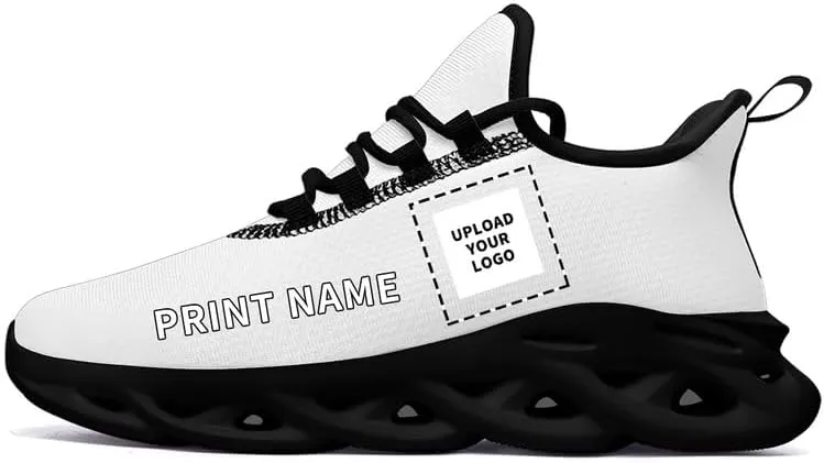 Custom Solid Color Sneakers for Men Women Print with Your Need Personalized Running Walking Tennis White Black Sports Shoes