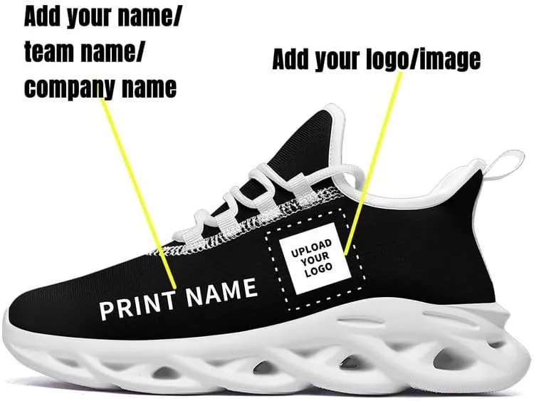 Custom Solid Color Sneakers for Men Women Print with Your Need Personalized Running Walking Tennis White Black Sports Shoes