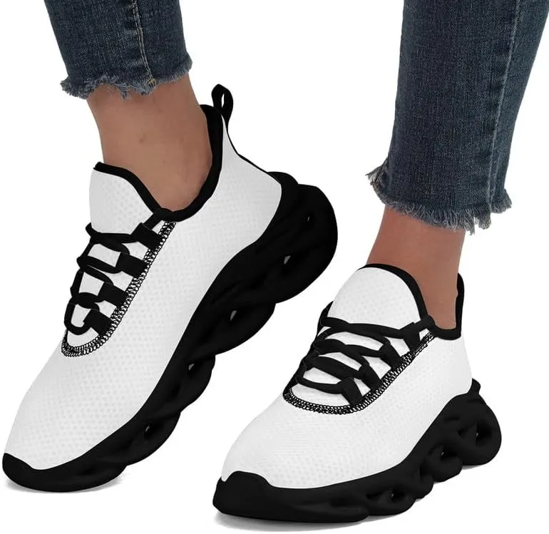 Custom Solid Color Sneakers for Men Women Print with Your Need Personalized Running Walking Tennis White Black Sports Shoes