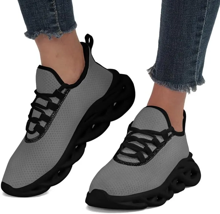 Custom Solid Color Sneakers for Men Women Print with Your Need Personalized Running Walking Tennis White Black Sports Shoes