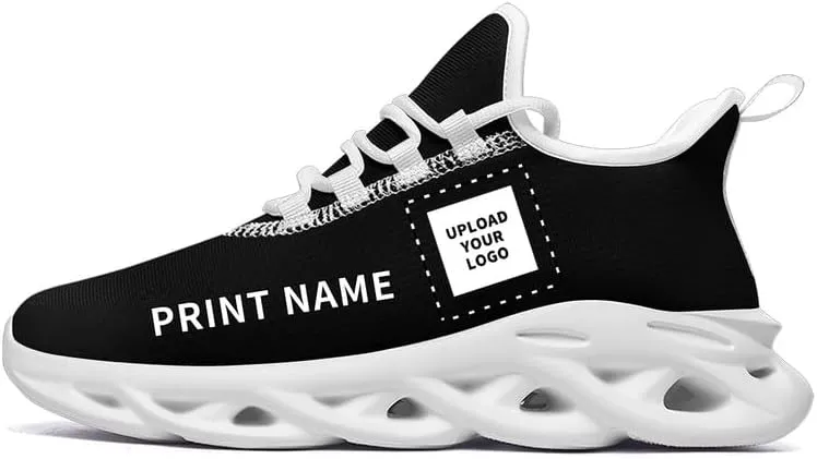Custom Solid Color Sneakers for Men Women Print with Your Need Personalized Running Walking Tennis White Black Sports Shoes
