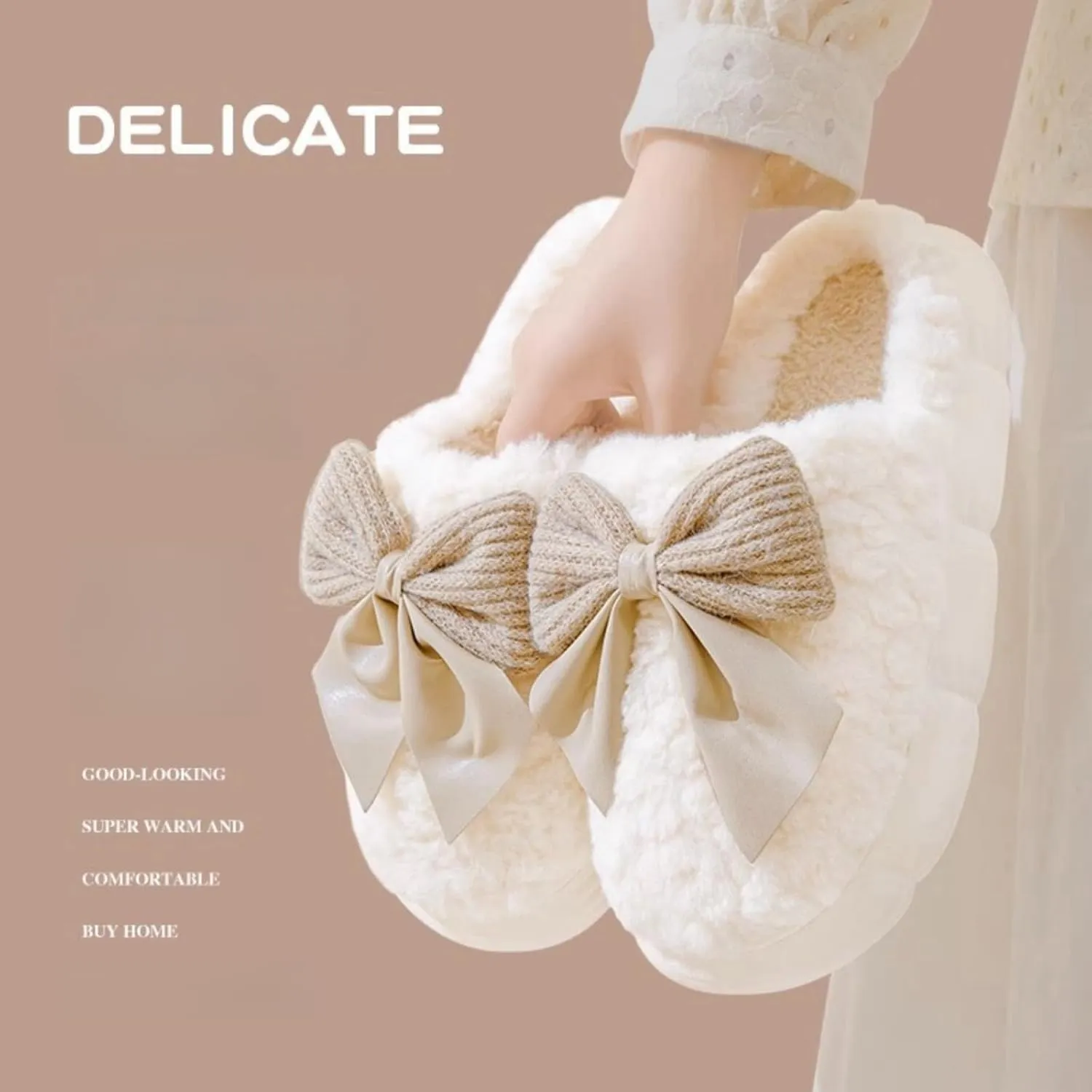 Cute House Slippers Plush Memory Foam Slippers for Indoor and Outdoor Cozy Trendy Slip-On Shoes