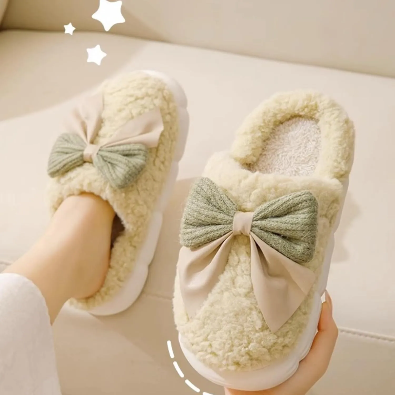 Cute House Slippers Plush Memory Foam Slippers for Indoor and Outdoor Cozy Trendy Slip-On Shoes