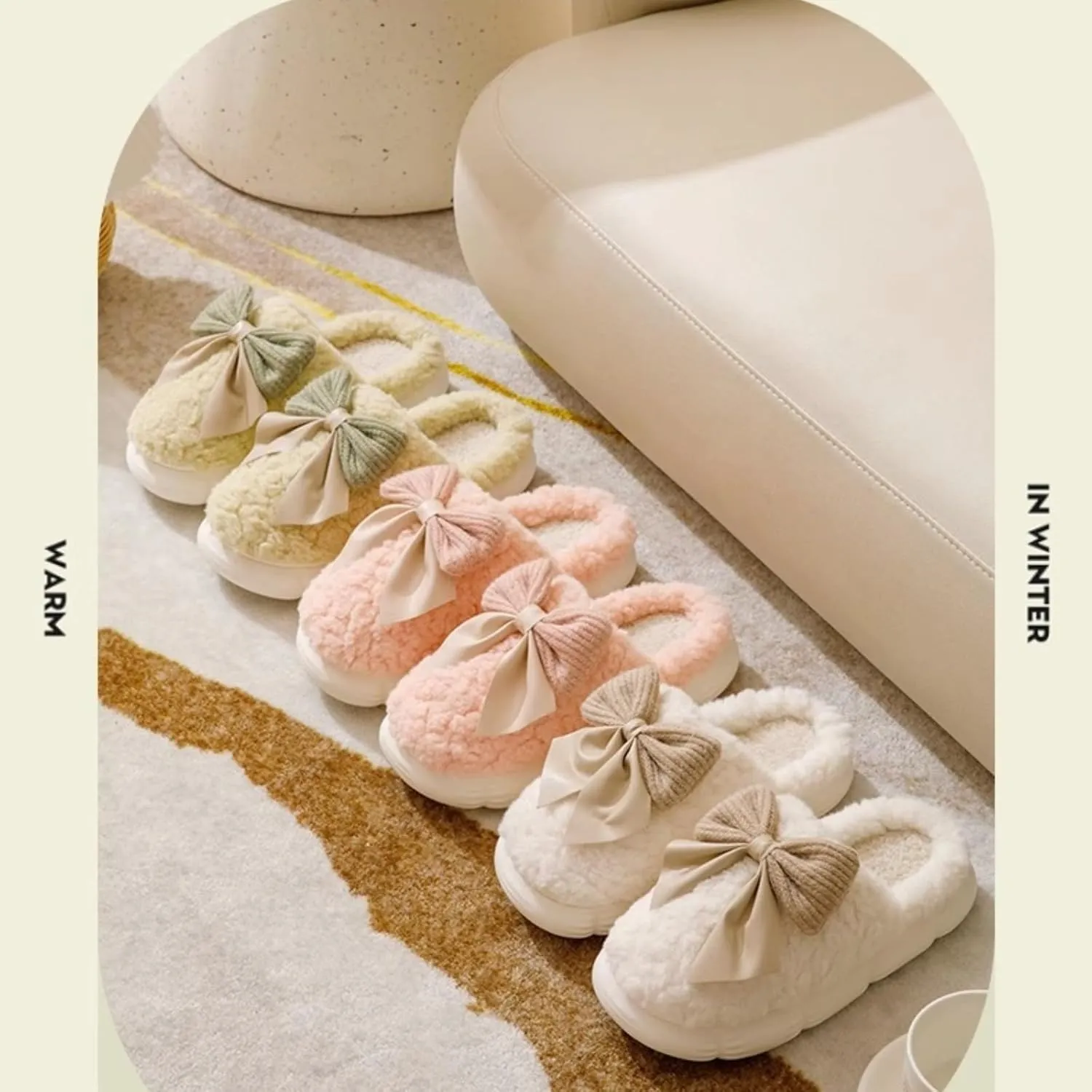 Cute House Slippers Plush Memory Foam Slippers for Indoor and Outdoor Cozy Trendy Slip-On Shoes