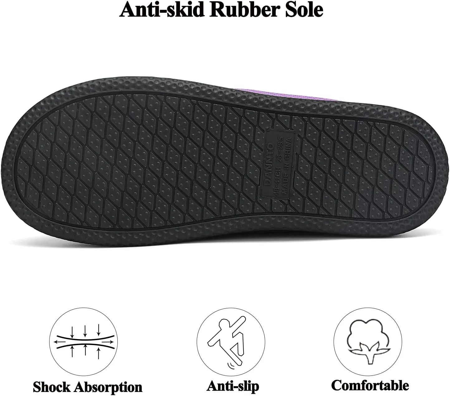 Dannto Womens Mens Memory Foam Slippers House Slide Sandals Bedroom Home Indoor Cozy Closed Toe Shoes