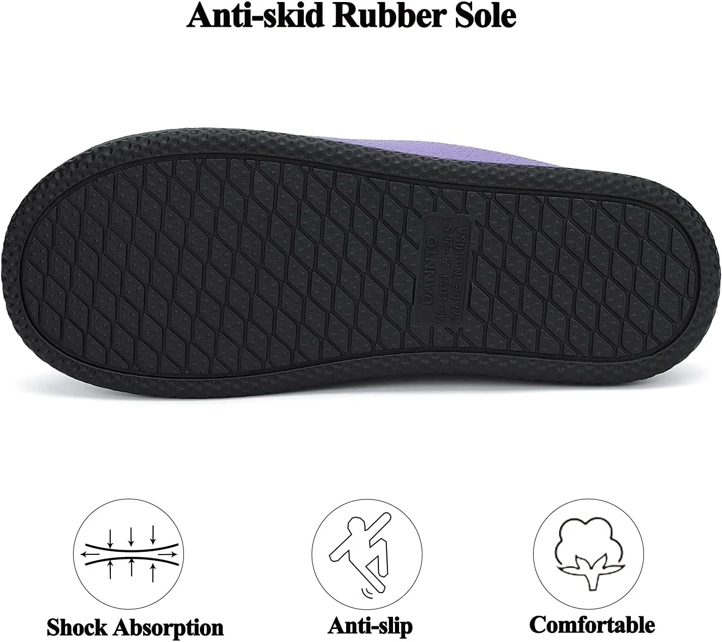 Dannto Womens Mens Memory Foam Slippers House Slide Sandals Bedroom Home Indoor Cozy Closed Toe Shoes