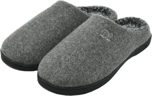 DL Mens Memory Foam Slippers - Comfortable House Slippers For Men, Indoor Outdoor, Closed Toe Black Gray Navy