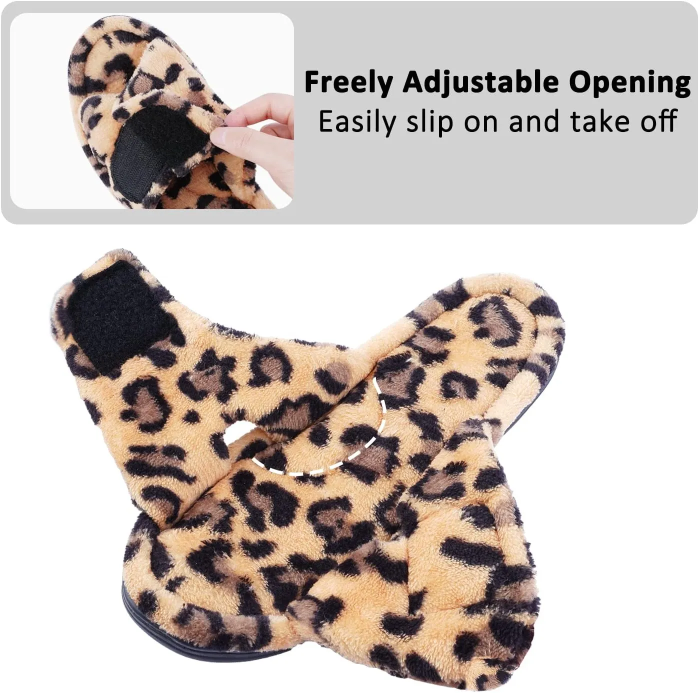 Git-up Women's Memory Foam Slippers with Arch Support - Adjustable Hook and Loop Indoor/Outdoor Shoes