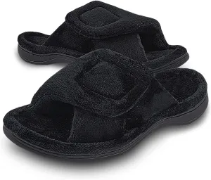 Git-up Women's Memory Foam Slippers with Arch Support - Adjustable Hook and Loop Indoor/Outdoor Shoes
