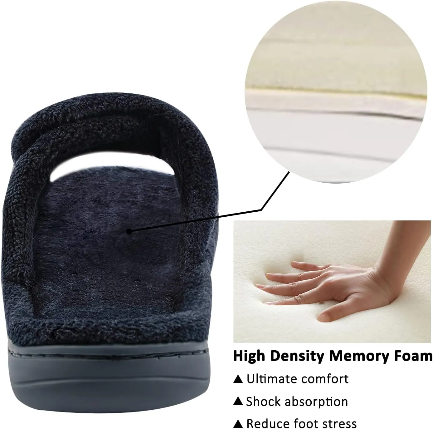 Git-up Women's Memory Foam Slippers with Arch Support - Adjustable Hook and Loop Indoor/Outdoor Shoes