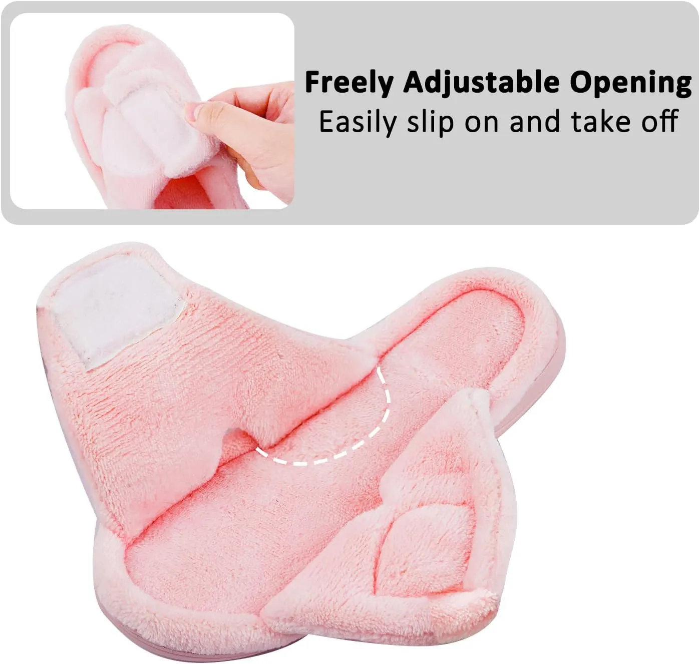 Git-up Women's Memory Foam Slippers with Arch Support - Adjustable Hook and Loop Indoor/Outdoor Shoes