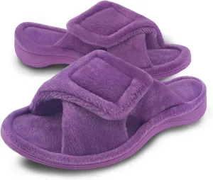 Git-up Women's Memory Foam Slippers with Arch Support - Adjustable Hook and Loop Indoor/Outdoor Shoes