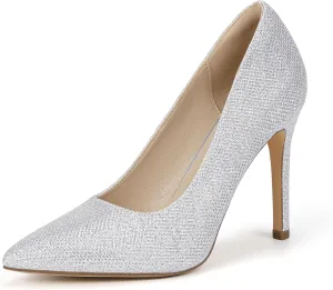 IDIFU IN4 Women's Pumps High Heels Closed Toe Stiletto Pointed Toe Dress Shoes Wedding Prom Bridal Daily Work Office Business Trendy Fashion Sexy Comfortable Pumps Dressy Shoes