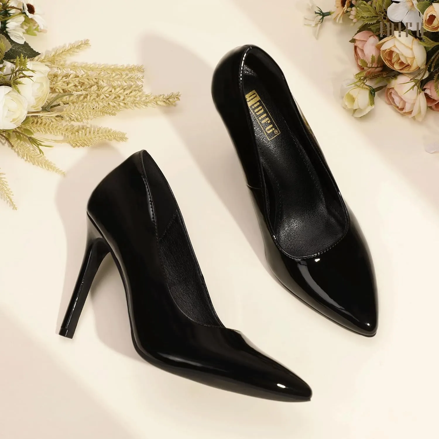 IDIFU IN4 Women's Pumps High Heels Closed Toe Stiletto Pointed Toe Dress Shoes Wedding Prom Bridal Daily Work Office Business Trendy Fashion Sexy Comfortable Pumps Dressy Shoes