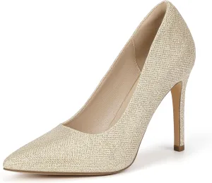IDIFU IN4 Women's Pumps High Heels Closed Toe Stiletto Pointed Toe Dress Shoes Wedding Prom Bridal Daily Work Office Business Trendy Fashion Sexy Comfortable Pumps Dressy Shoes