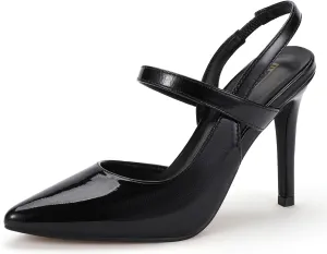 IDIFU IN4 Women's Pumps High Heels Strappy Closed Toe Stiletto Pointed Toe Slingback Dress Shoes for Women Wedding Prom Bridal Party Trendy Fashion Sexy Comfortable Pumps Dressy Shoes