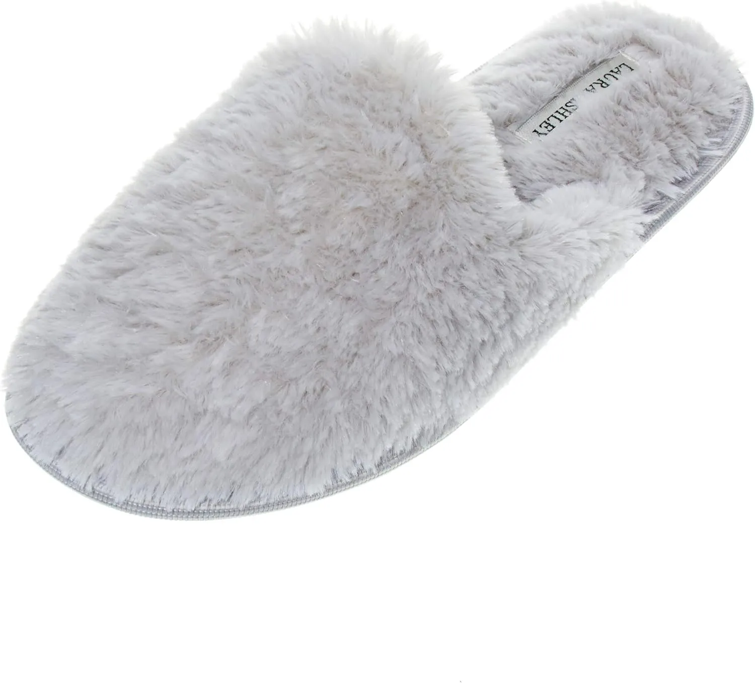 Laura Ashley Ladies All Over Plush W/Memory Foam Slippers