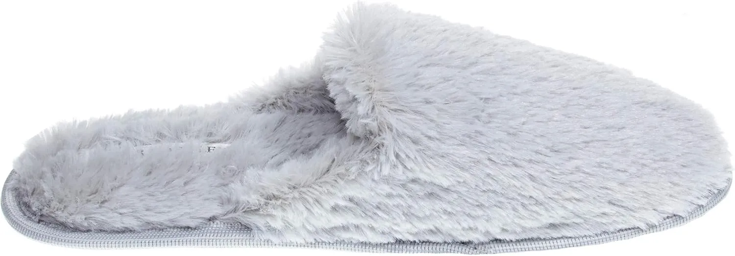 Laura Ashley Ladies All Over Plush W/Memory Foam Slippers