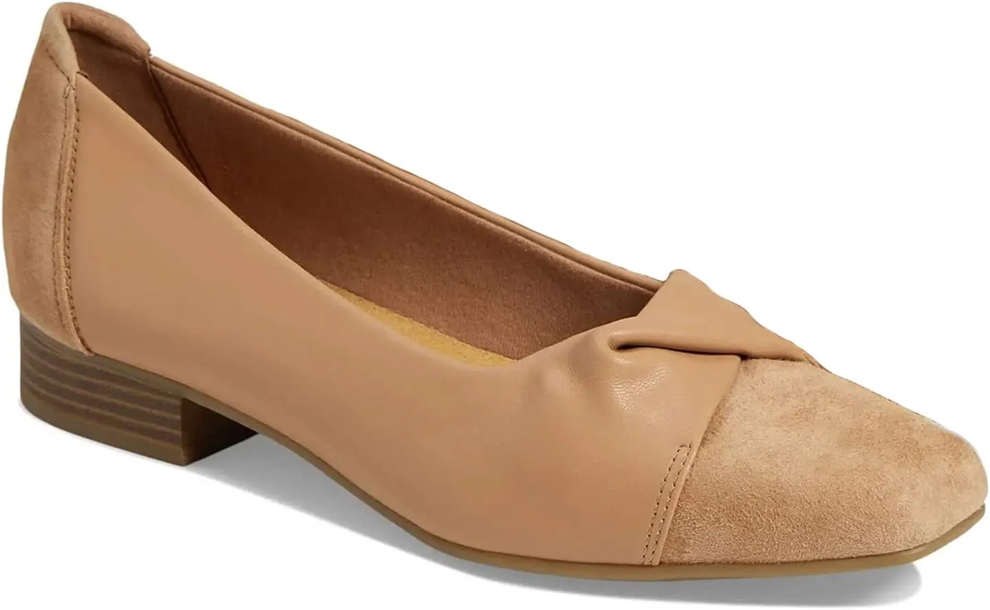 LEHOOR Women Square Toe Low Chunky Heel Pumps Slip On 1 inch Thick Block Heel Loafers Closed Cap Toe Patchwork Pleated Dress Shoes Heeled Comfy Retro Office Ladies Basic Shoes Wedding Party 4-11 M US