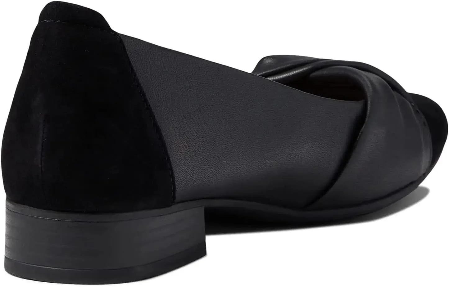 LEHOOR Women Square Toe Low Chunky Heel Pumps Slip On 1 inch Thick Block Heel Loafers Closed Cap Toe Patchwork Pleated Dress Shoes Heeled Comfy Retro Office Ladies Basic Shoes Wedding Party 4-11 M US