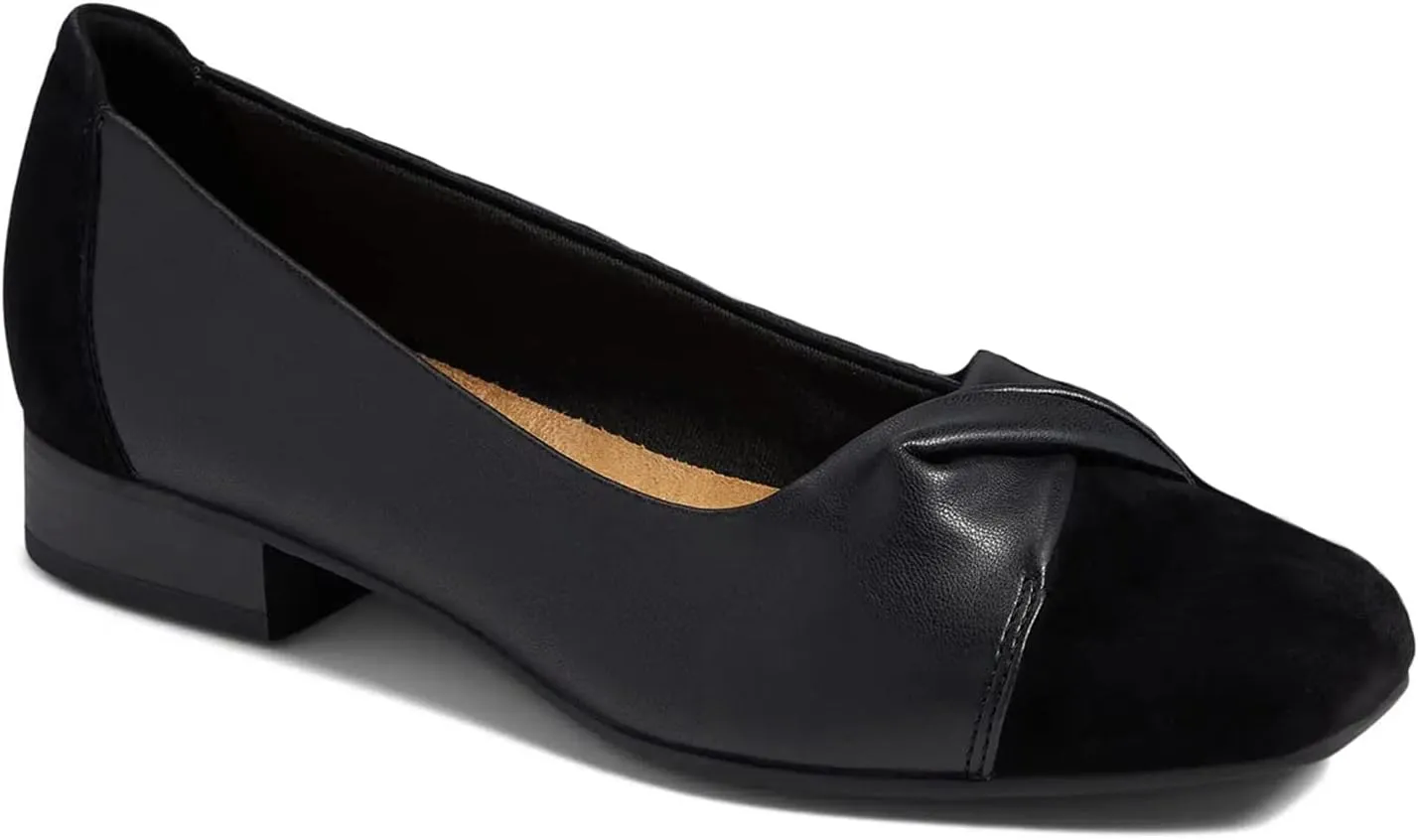 LEHOOR Women Square Toe Low Chunky Heel Pumps Slip On 1 inch Thick Block Heel Loafers Closed Cap Toe Patchwork Pleated Dress Shoes Heeled Comfy Retro Office Ladies Basic Shoes Wedding Party 4-11 M US