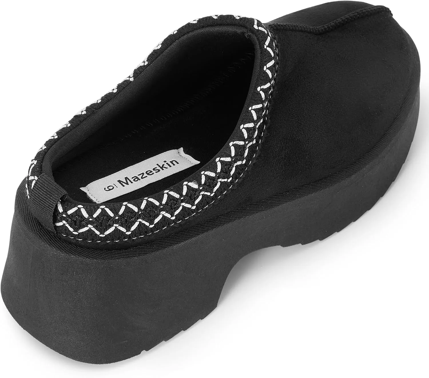 mazeskin Womens Platform Chunky Memory Foam Slippers Heeled Wedge House Shoes Indoor Outdoor All Year Round