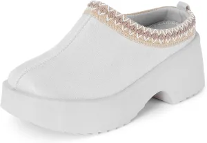mazeskin Womens Platform Chunky Memory Foam Slippers Heeled Wedge House Shoes Indoor Outdoor All Year Round