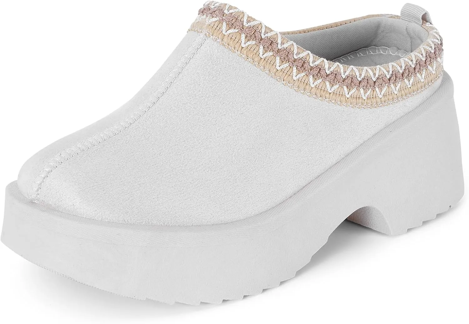 mazeskin Womens Platform Chunky Memory Foam Slippers Heeled Wedge House Shoes Indoor Outdoor All Year Round