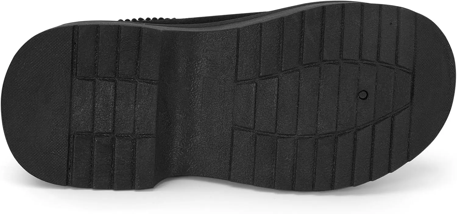 mazeskin Womens Platform Chunky Memory Foam Slippers Heeled Wedge House Shoes Indoor Outdoor All Year Round
