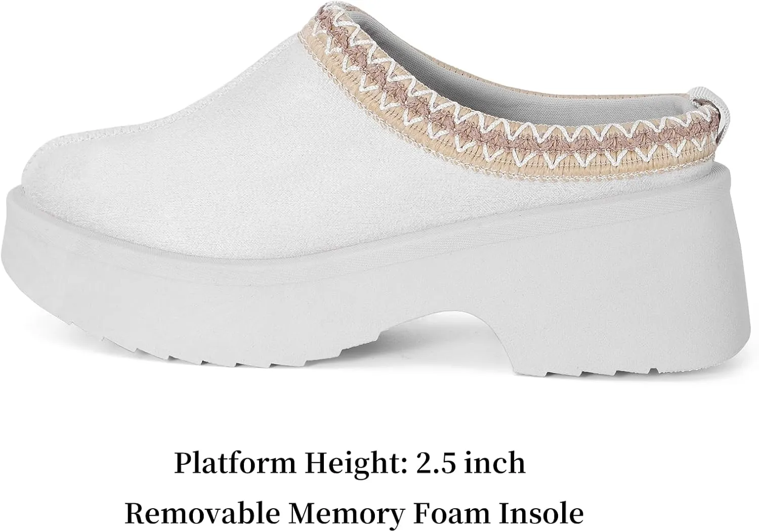 mazeskin Womens Platform Chunky Memory Foam Slippers Heeled Wedge House Shoes Indoor Outdoor All Year Round