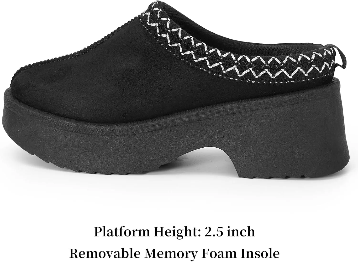 mazeskin Womens Platform Chunky Memory Foam Slippers Heeled Wedge House Shoes Indoor Outdoor All Year Round