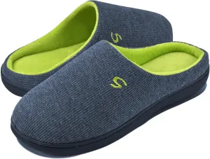 Men's Memory Foam Slippers, Comfy House Shoes, Cozy Men's Slippers with Warm Soft Coral Fleece Lining