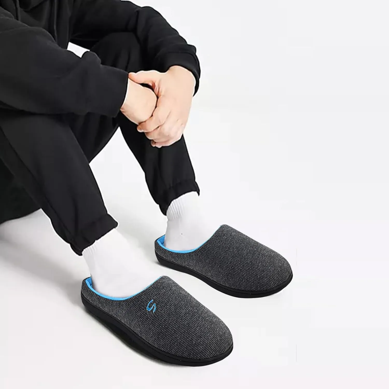 Men's Memory Foam Slippers, Comfy House Shoes, Cozy Men's Slippers with Warm Soft Coral Fleece Lining