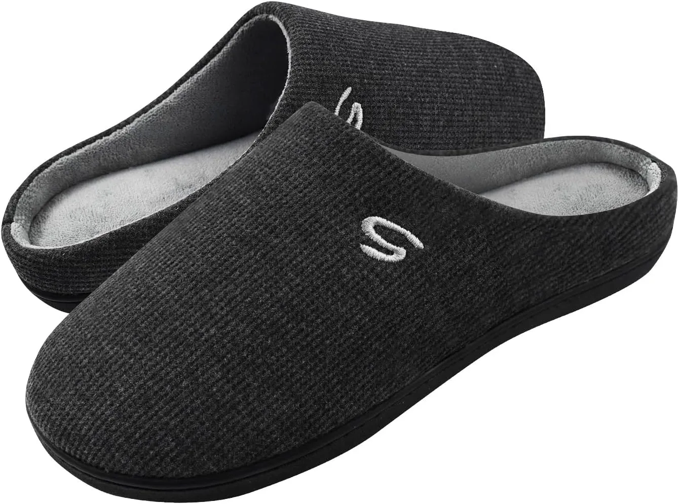 Men's Memory Foam Slippers, Comfy House Shoes, Cozy Men's Slippers with Warm Soft Coral Fleece Lining