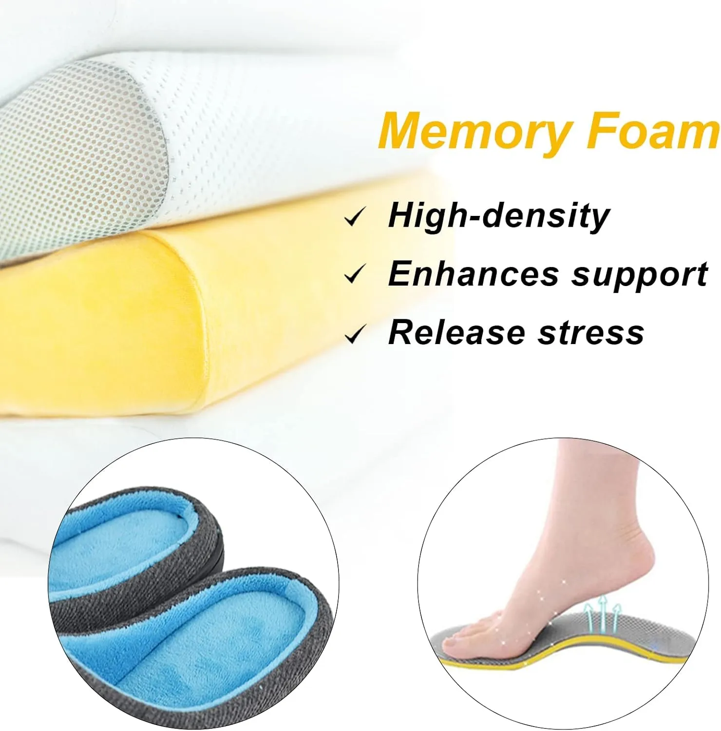 Men's Memory Foam Slippers, Comfy House Shoes, Cozy Men's Slippers with Warm Soft Coral Fleece Lining